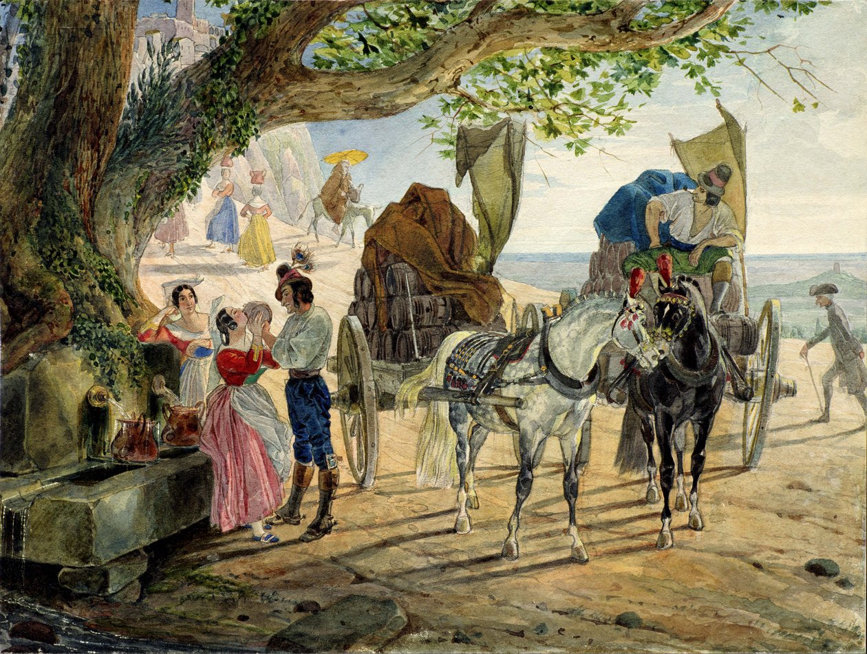 Juhla Albanossa, 1830-1833. tekijältä Karl Pavlovich Bryullov
