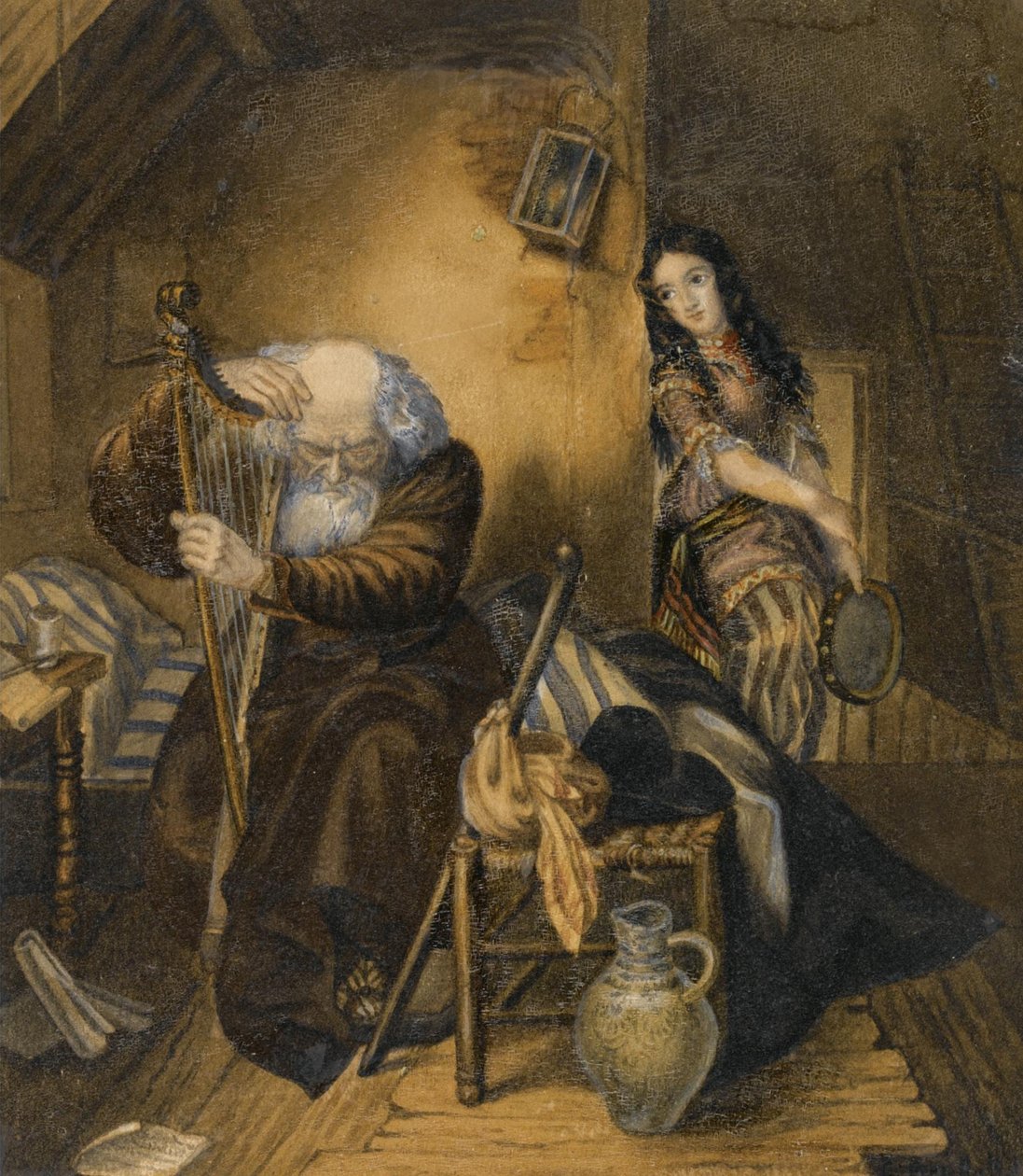 Kuvitus Johann Wolfgang von Goethen romaaniin Wilhelm Meisters oppisopimuskoulutus tekijältä Karl Pavlovich Bryullov