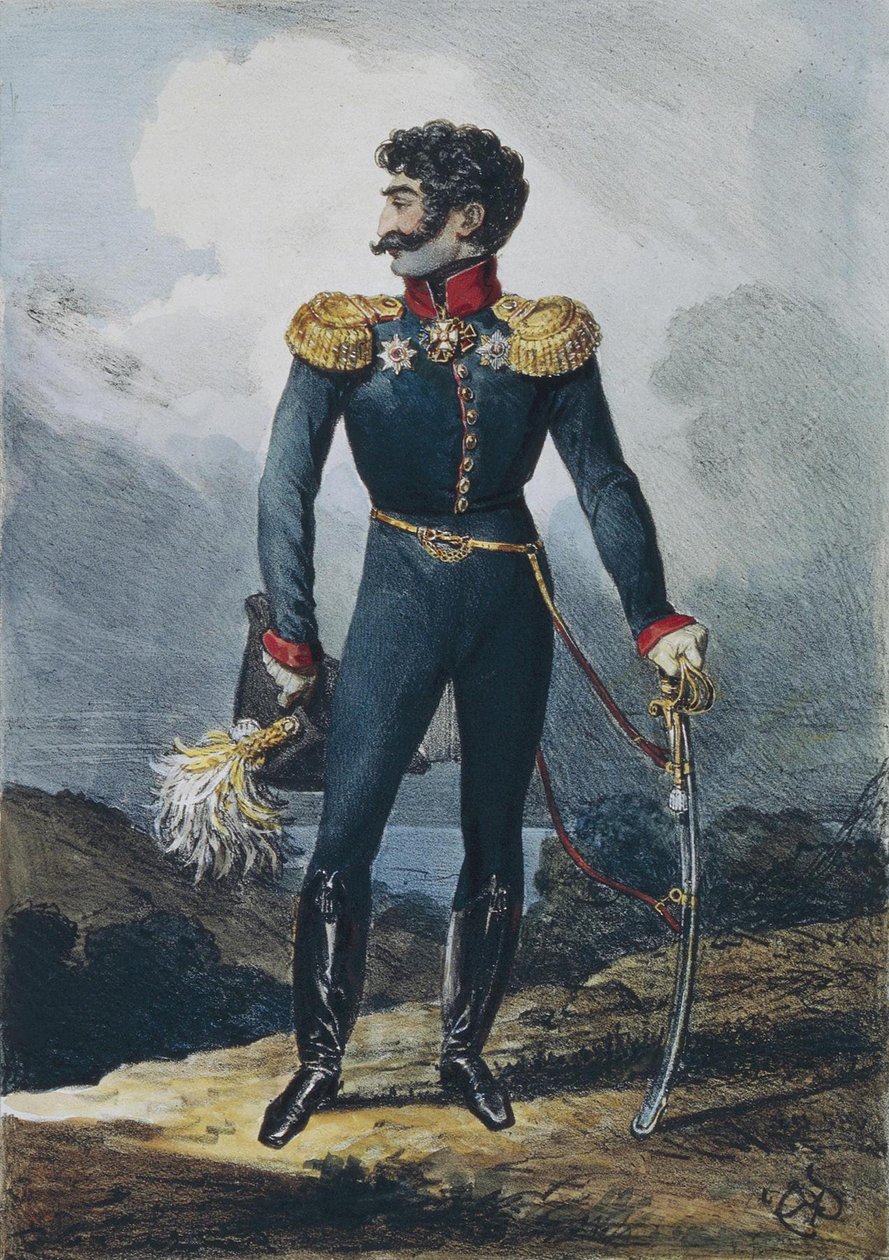 Prinssi Valerian Grigorievich Madatovin muotokuva 1782-1829, 1822 tekijältä Karl Pavlovich Bryullov