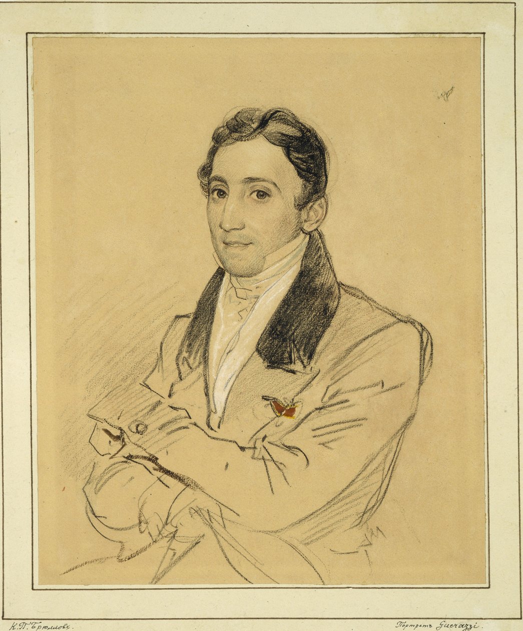 Muotokuva kirjailija Francesco Domenico Guerrazzista 1804-1873, 1834 tekijältä Karl Pavlovich Bryullov