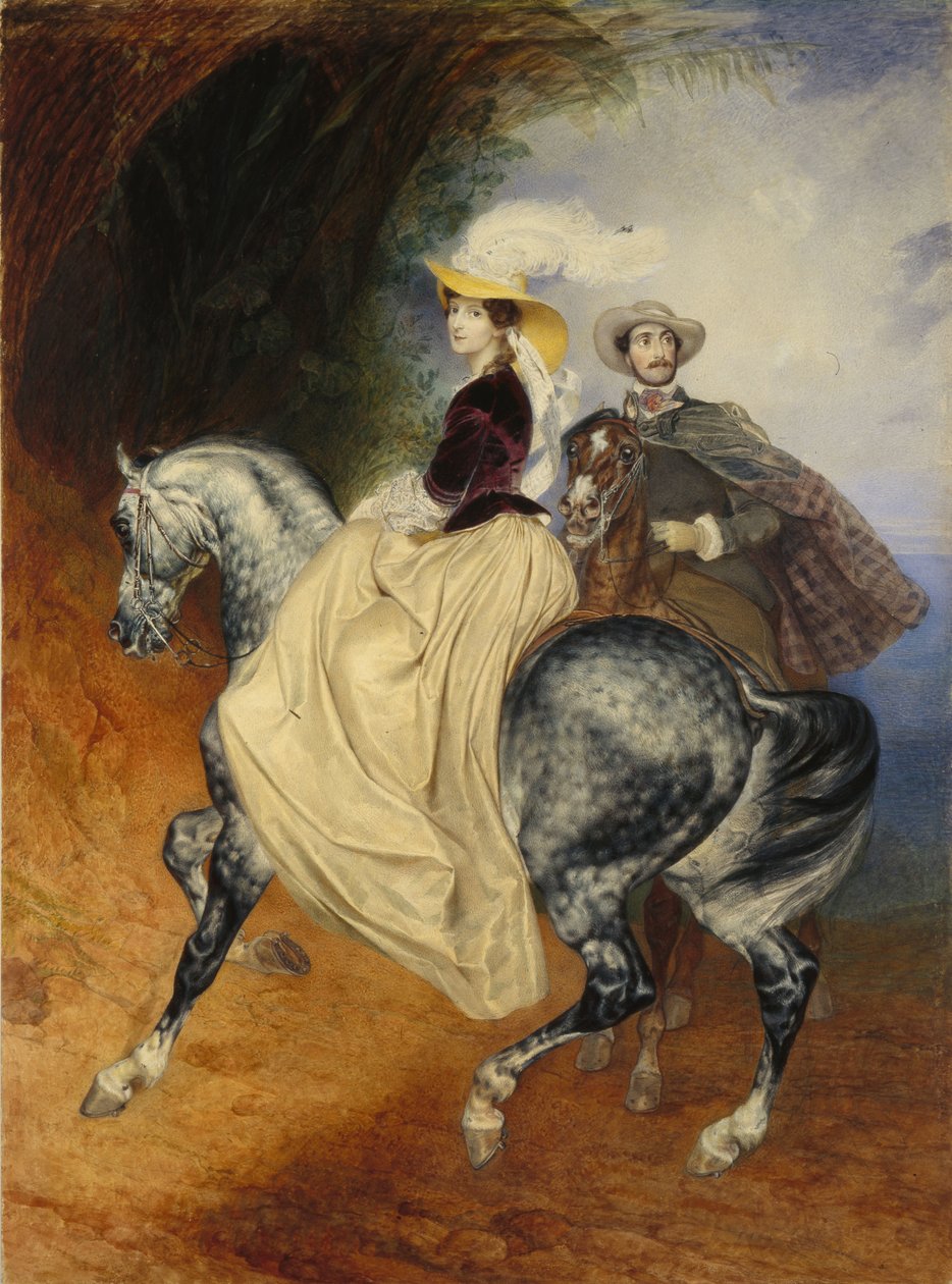 Hevosmiehet. Eugeny ja Emily Mussardin muotokuva, 1849 tekijältä Karl Pavlovich Bryullov