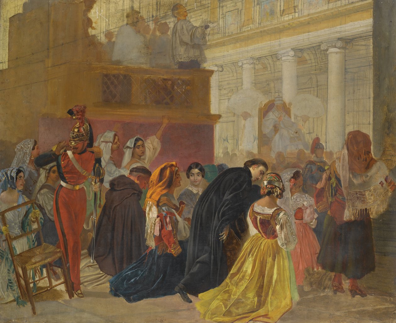 Paavi Pius IX:n paluu Roomaan, 1849 tekijältä Karl Pavlovich Bryullov