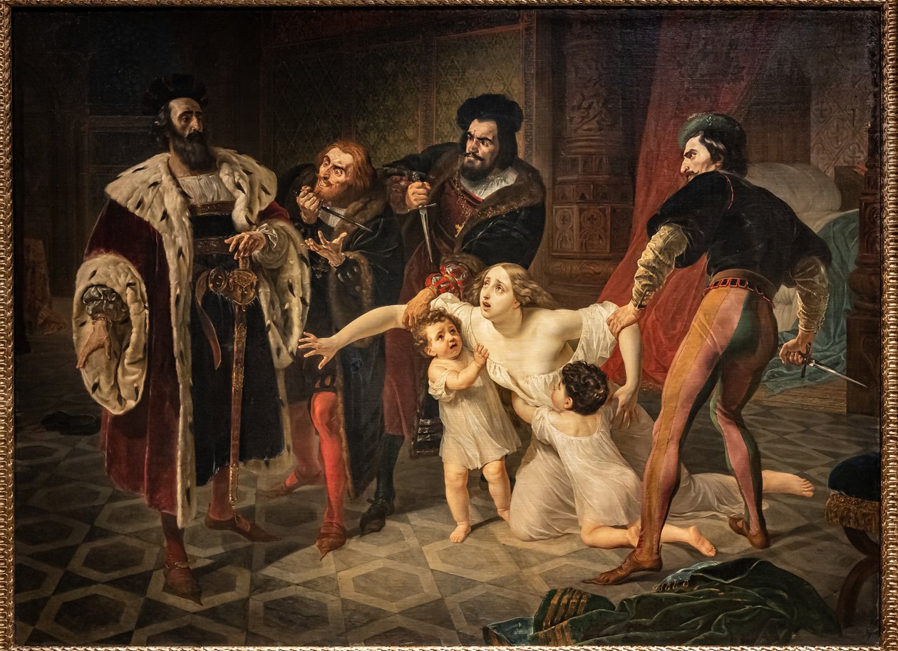 Ines Di Castron uhri (Ines Di Castron kuolema) (öljy kankaalle) tekijältä Karl Pavlovich Bryullov