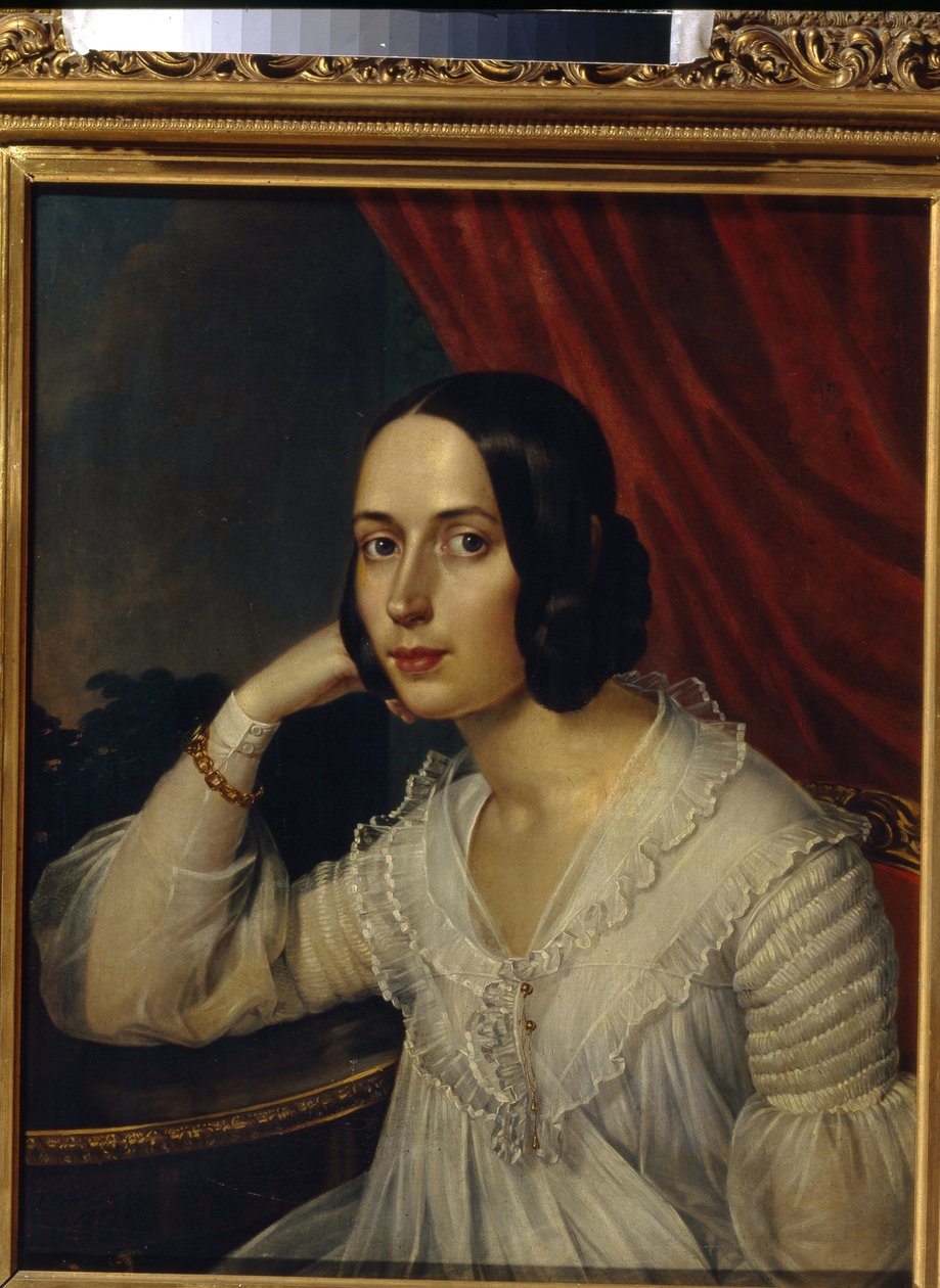 Natalia Alekseevna Tuchkova Ogareva (1829-1913) muotokuva (N. A. Tuchkova Ogarevan muotokuva). Peinture de Karl Reichel (1788-1857), öljy kankaalle 1842. Art russe tekijältä Karl Reichel