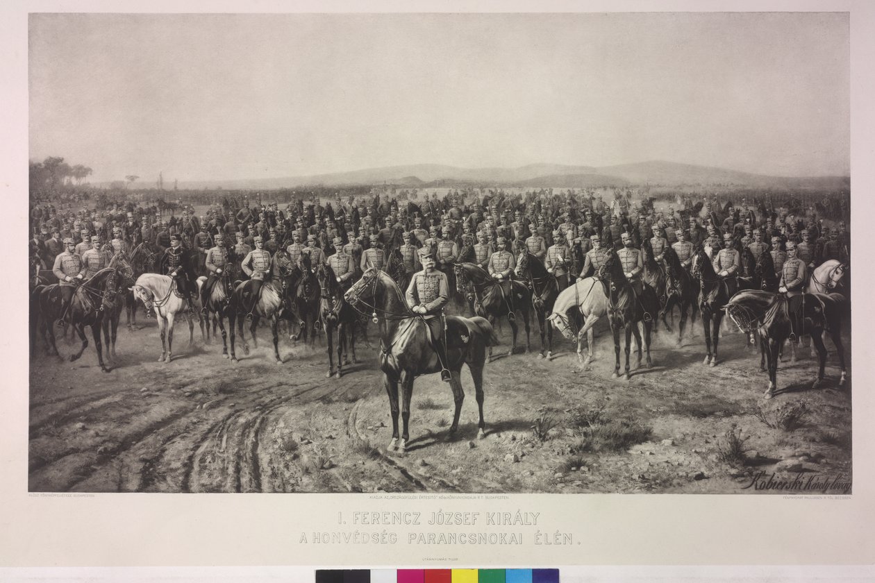 Keisari Franz Joseph I Unkarin alueellisen armeijan huipulla tekijältä Karl Ritter Von Kobierski