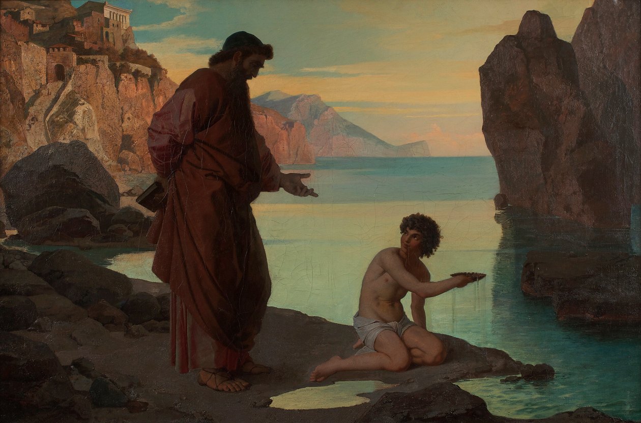 St. Augustine poikien kanssa meren rannalla tekijältä Karl Schönbrunner