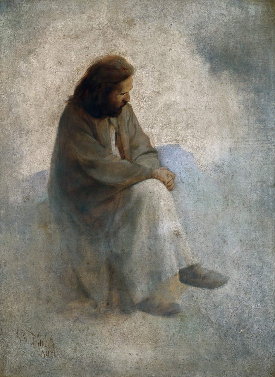 Diefenbachin, Karl Wilhelmin (1851-1913) omakuva Kristuksena. Öljy kankaalle tekijältä Karl Wilhelm Diefenbach