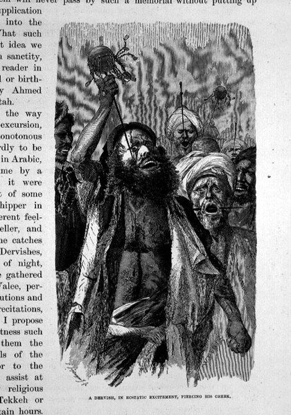 Dervish innostunut lävistää poskeaan tekijältä Karl Wilhelm Gentz
