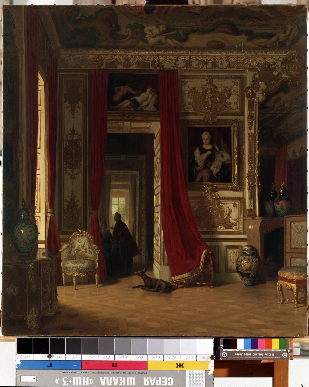 Sisustus. Karl Zimmermannin (1796-1820) maalaus. Öljy kankaalle, 83 x 77 cm. 1800-luvun saksalaista taidetta. Valtion M.K. Ciurlionisin taidemuseo, Kaunas (Liettua). tekijältä Karl Zimmermann