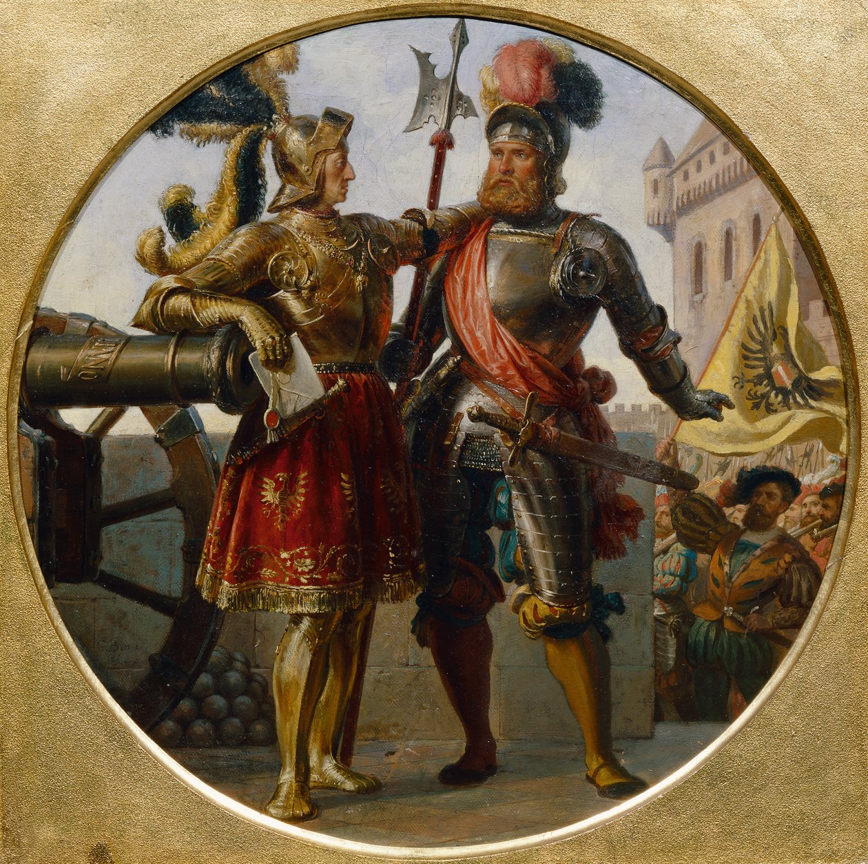 Keisari Maximilian I ja Georg von Frundsberg tekijältä Karl von Blaas