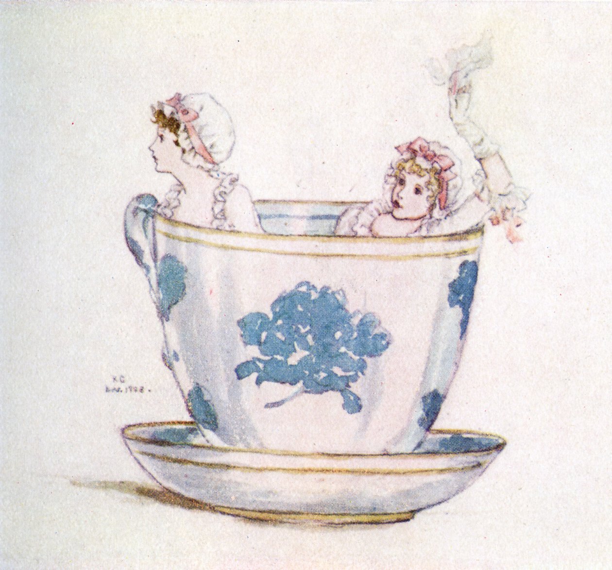 Kate Greenawayn "Rauhaa teekupissa". tekijältä Kate Greenaway