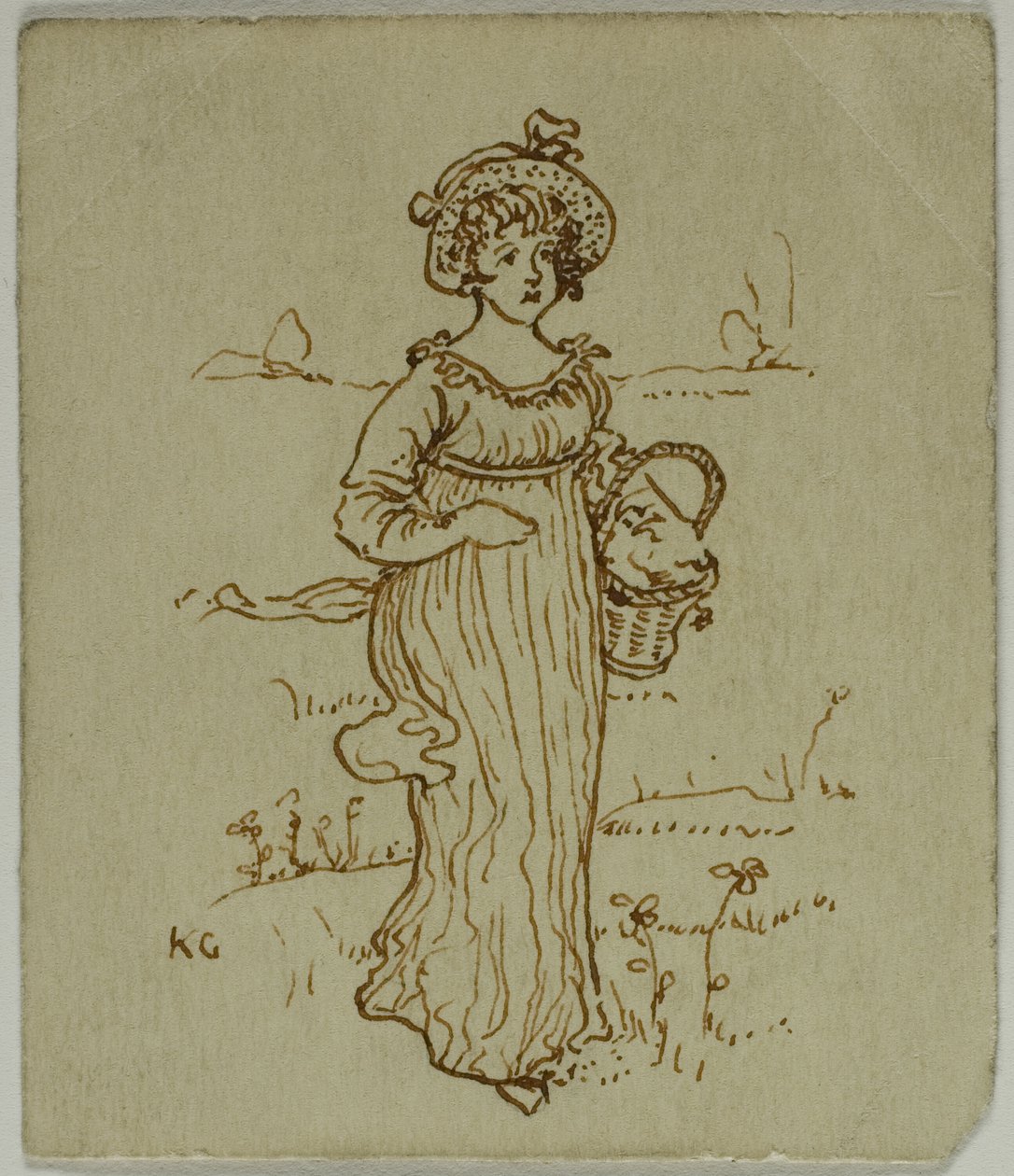 Tyttö koriin tekijältä Kate Greenaway
