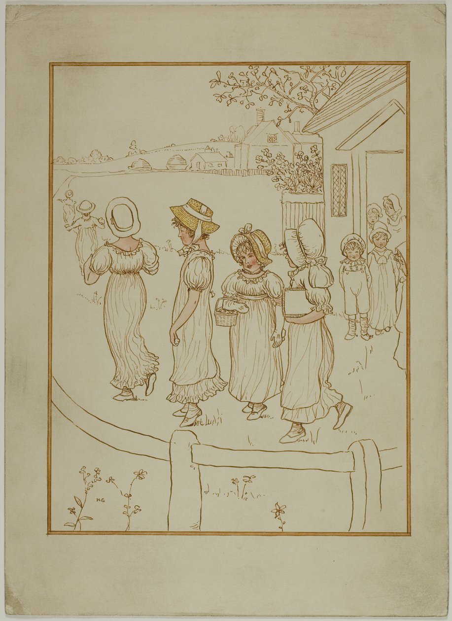 Tytöt menossa alas kaistaa tekijältä Kate Greenaway