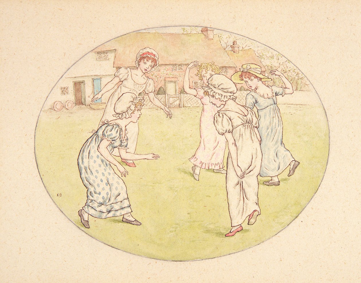 Hyasintti, kuvitus teokselle The Language of Flowers, n. 1884 (akvarelli paperille) tekijältä Kate Greenaway
