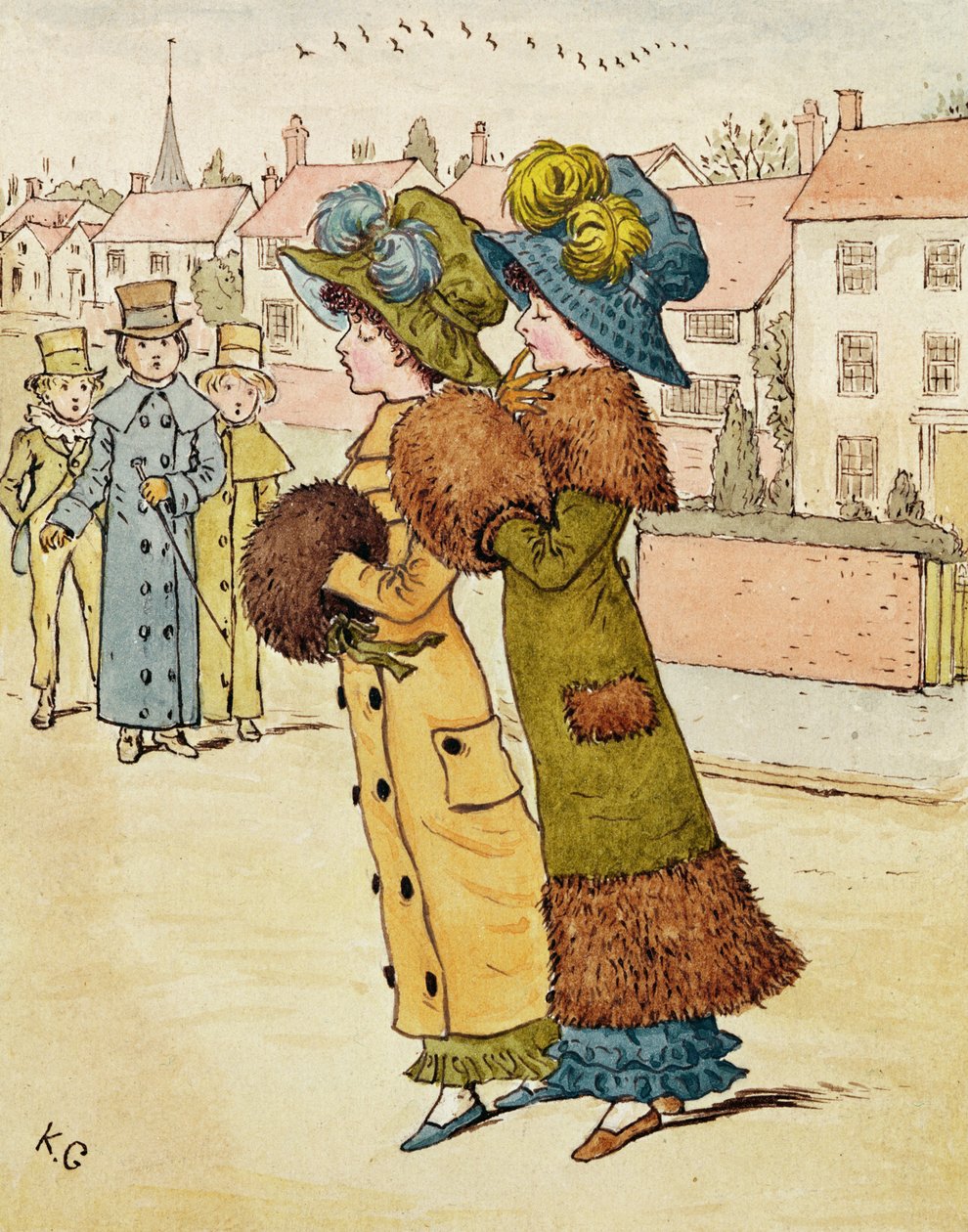 Ulkona kävelylle, 1800-luku tekijältä Kate Greenaway