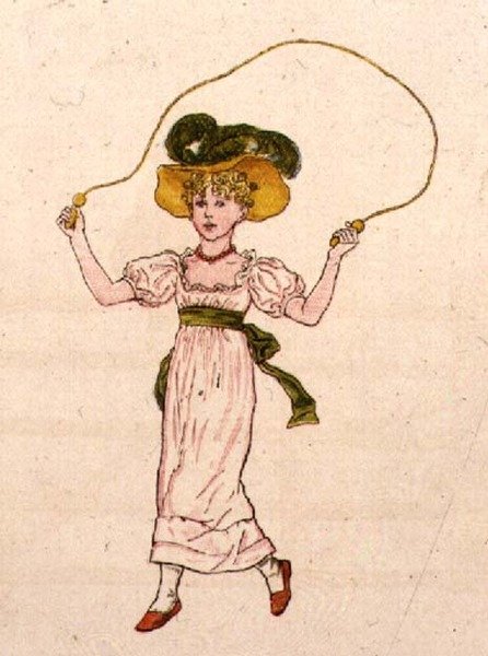 Ohittaminen, "Päivä lapsen elämässä" tekijältä Kate Greenaway