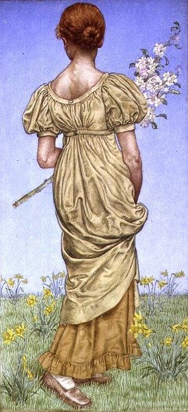 Kevät, kukka (akvarelli) tekijältä Kate Greenaway