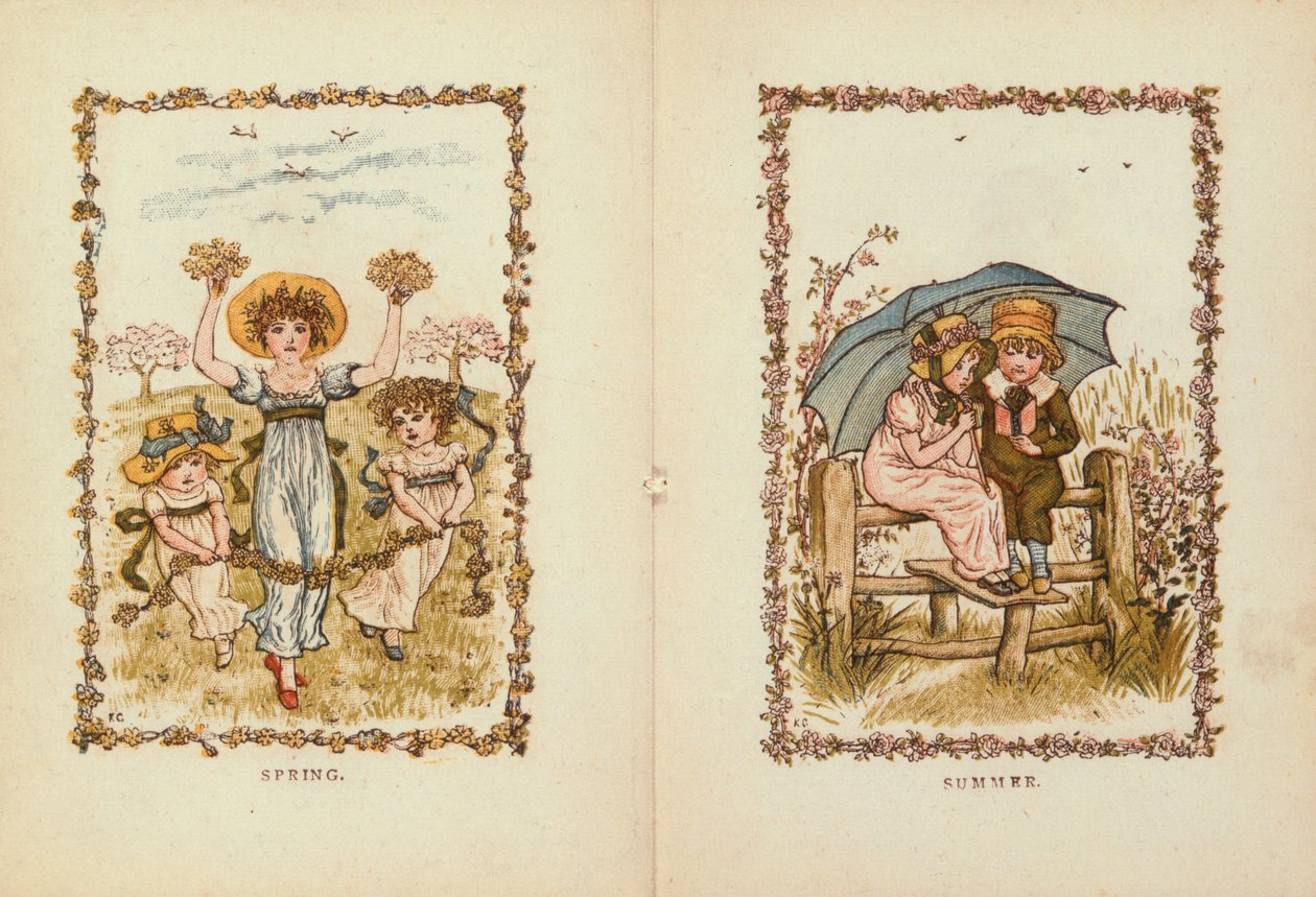 Kevät ja kesä, 1800-luku tekijältä Kate Greenaway