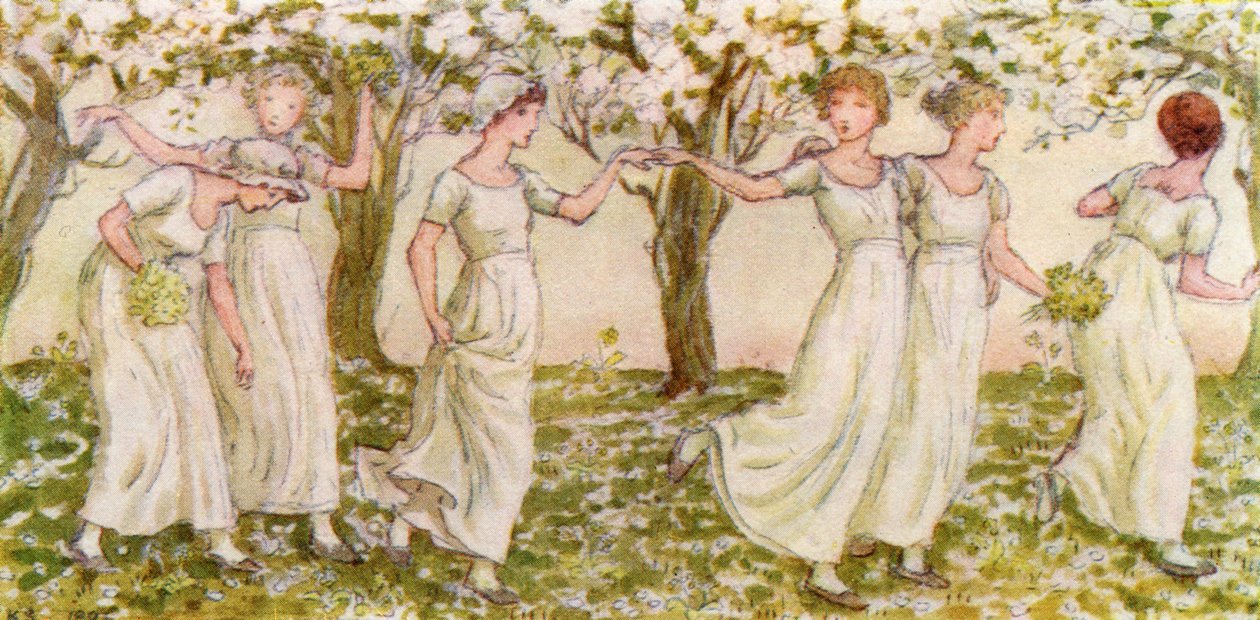 Kate Greenawayn "The May dance". tekijältä Kate Greenaway