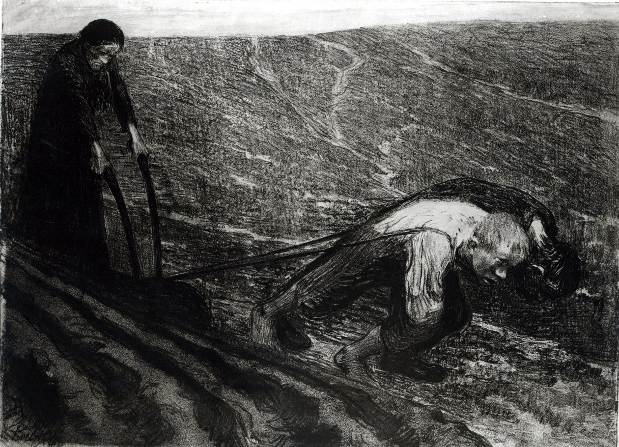 Auranvetäjä ja nainen, 1902 tekijältä Käthe Kollwitz