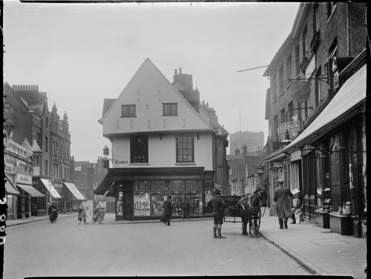 Market Place, St. Albans, St. Albans, Hertfordshire, 26.04.1928 (b/w kuva) tekijältä Katherine Jean Macfee
