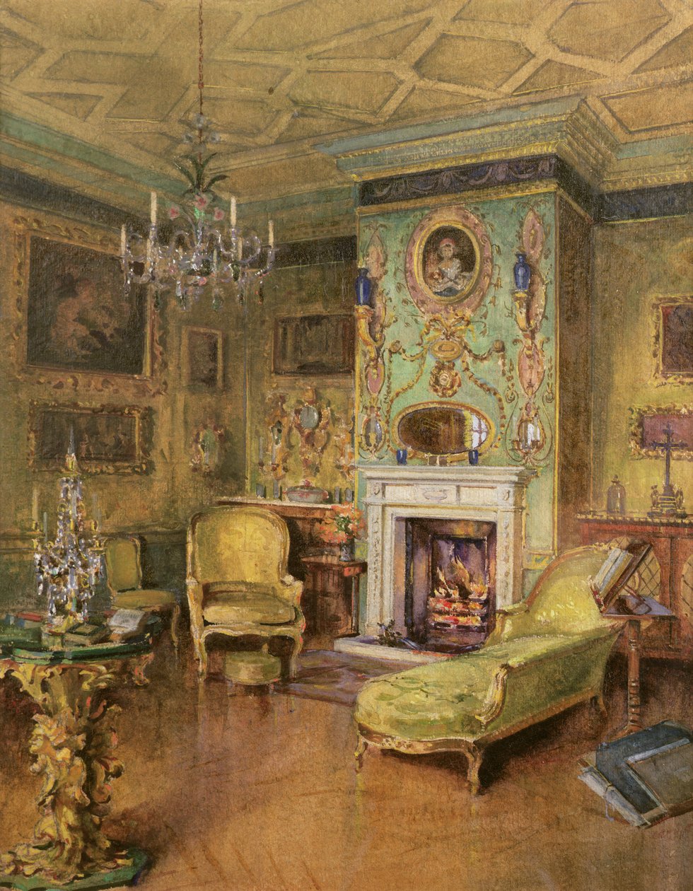 The Yellow Room, Holland House, Lontoo (wc ja vartaloväri arabikumilla) tekijältä Katherine Montagu Wyatt