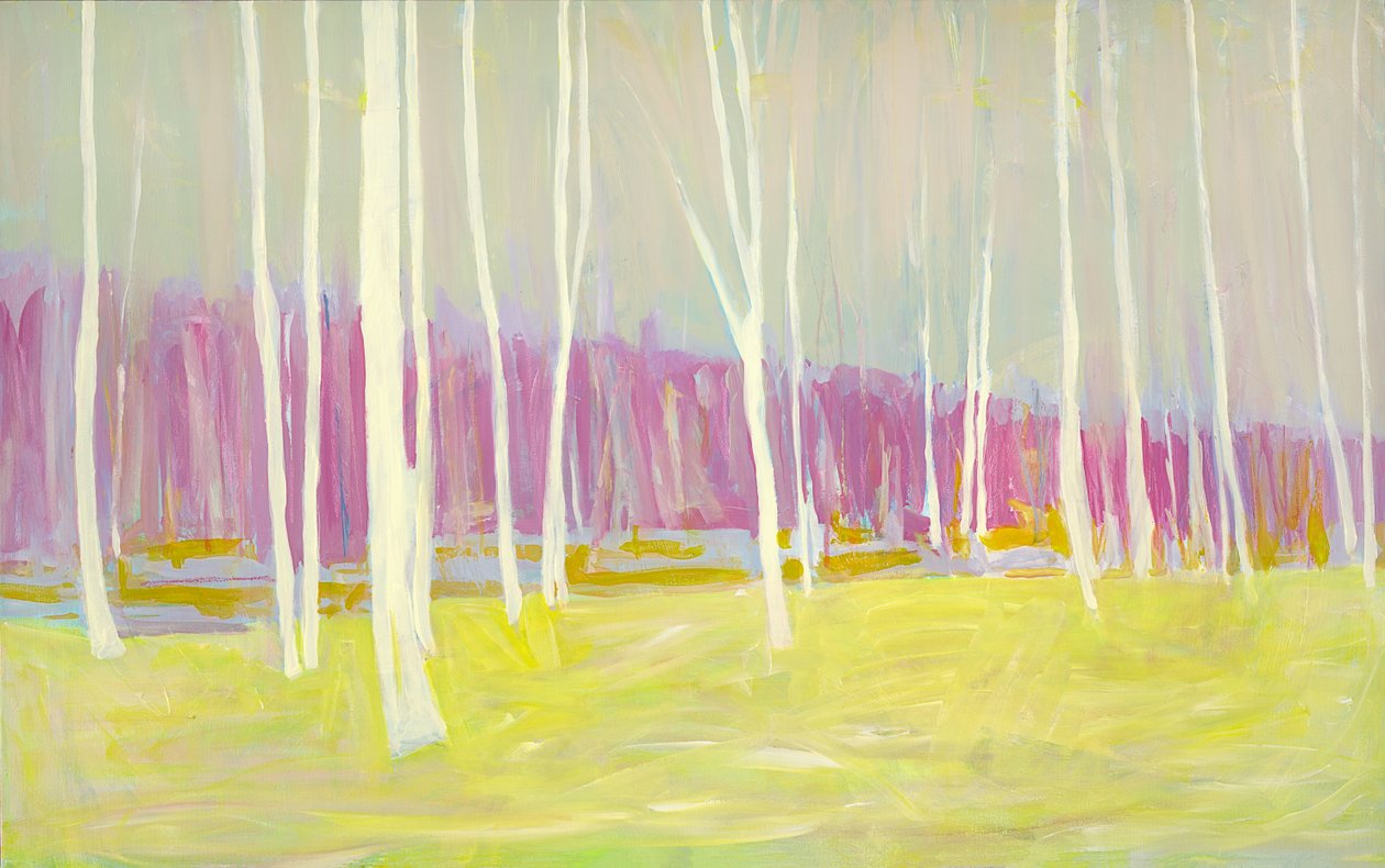 Pink  Yellow Woods, 2021 (akryyli kankaalle) tekijältä Katie Ré Scheidt