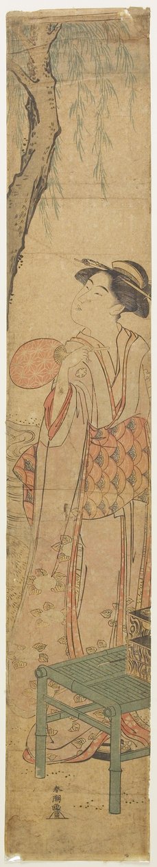 (Courtesan jäähdytys pajupuun alla) tekijältä Katsukawa Shuncho