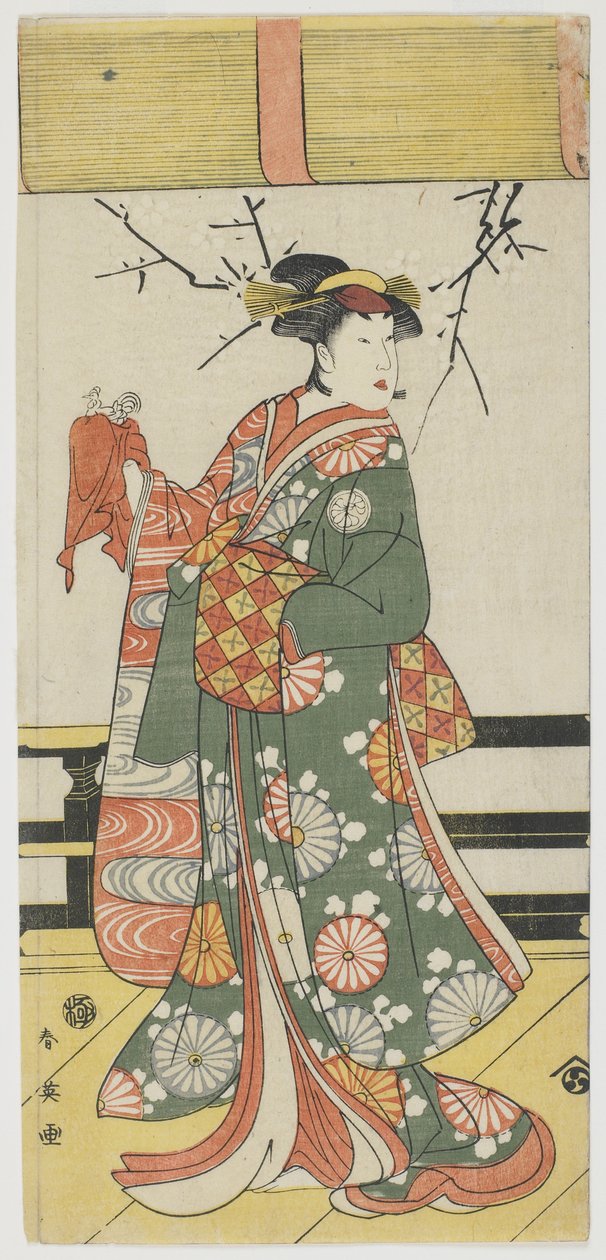 Segawa Kikunojo III as Itohagi, 1792 (colour woodblock print) tekijältä Katsukawa Shun