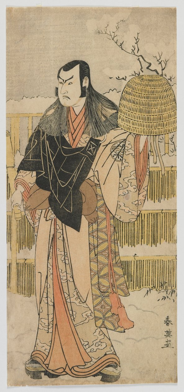 Kabuki-näyttelijä Nakamura Juzo II Kakokawa Honzon roolissa Chushinguran yhdeksännessä näytöksessä, Edo-kausi, 1780-luvun lopulla (värillinen puupainatus) tekijältä Katsukawa Shun ei