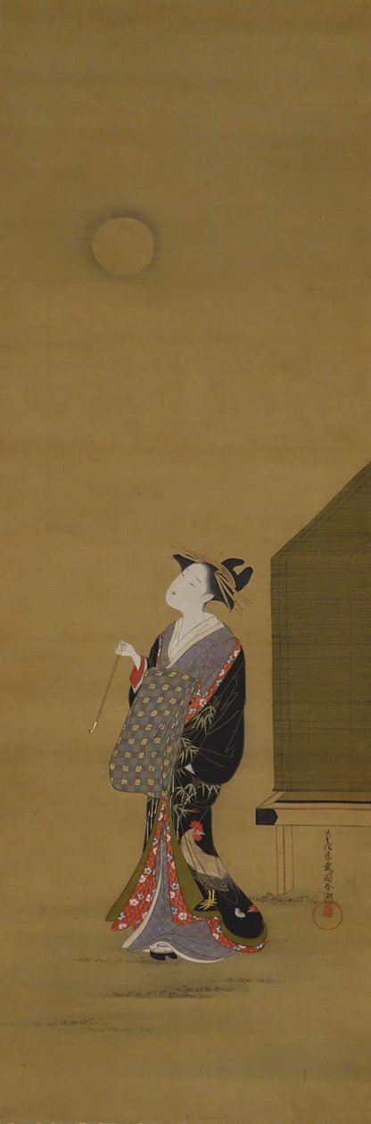 Kauneus katsomassa kuuhun, 1700-luku. tekijältä Katsukawa Shuncho