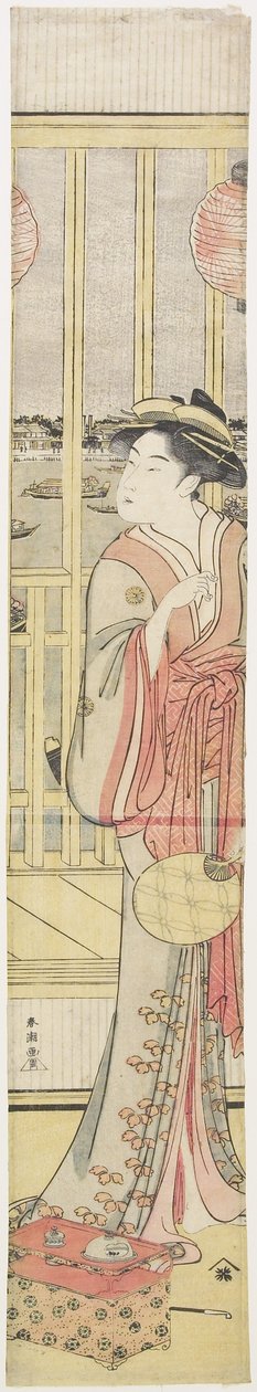 Courtesan Hanao_gi jäähdyttää itseään, c. 1788 tekijältä Katsukawa Shuncho