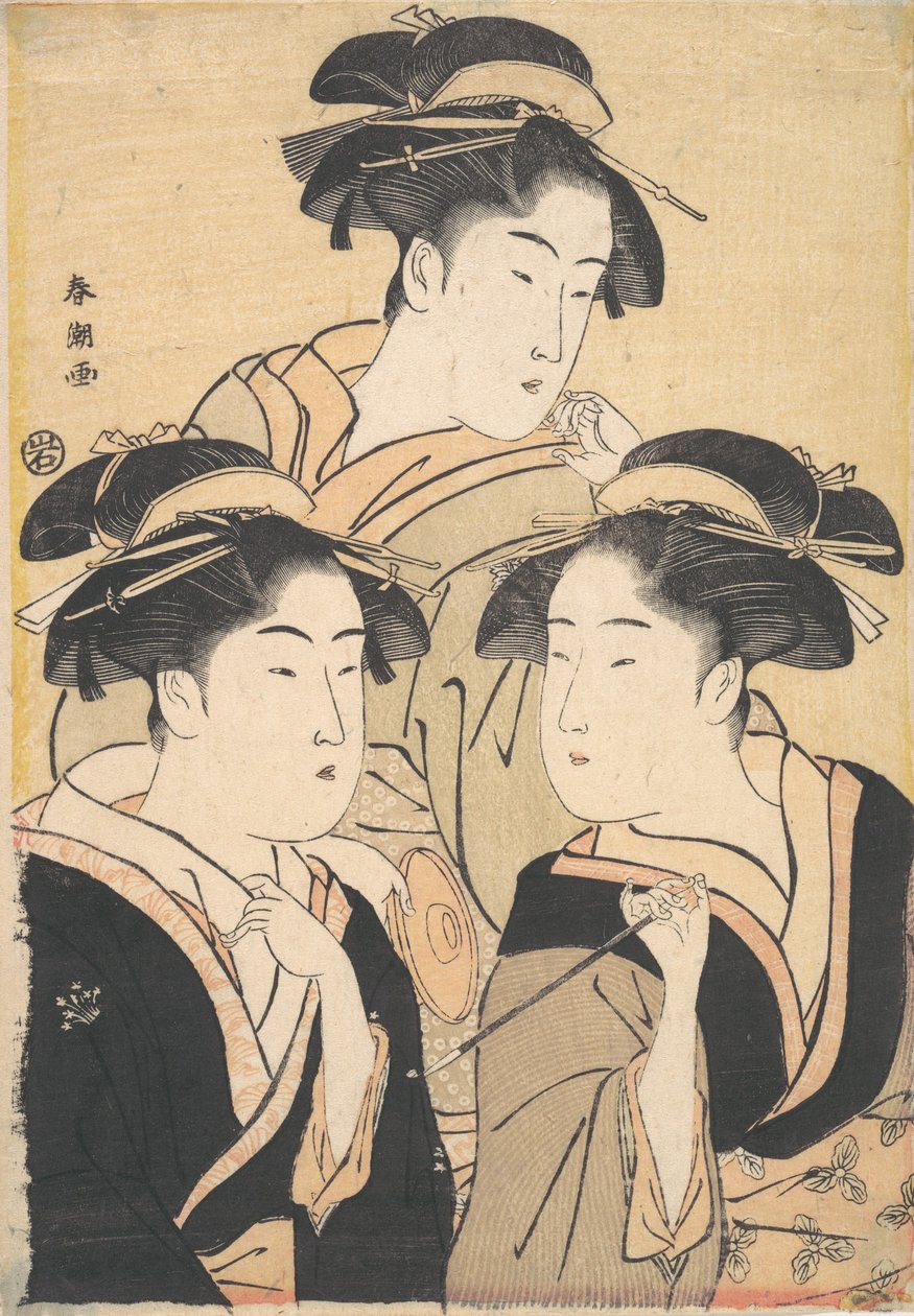 Kolme kauneutta, 1700-luvun loppu. tekijältä Katsukawa Shuncho