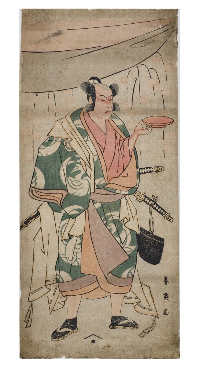 Näyttelijä, n. 1762-1800 (puupalikka paperilla) tekijältä Katsukawa Shunei