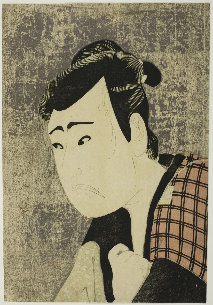 Rintakuva näyttelijä Ichikawa Yaozo III:n roolista Tanabe Bunzona näytelmässä Hana-ayame Bunroku Soga (Blooming Iris: Soga Vendetta of the Bunroku Era), joka esitettiin Miyakon teatterissa viidennen kuukauden viidentenä päivänä vuonna 1794. tekijältä Katsukawa Shun