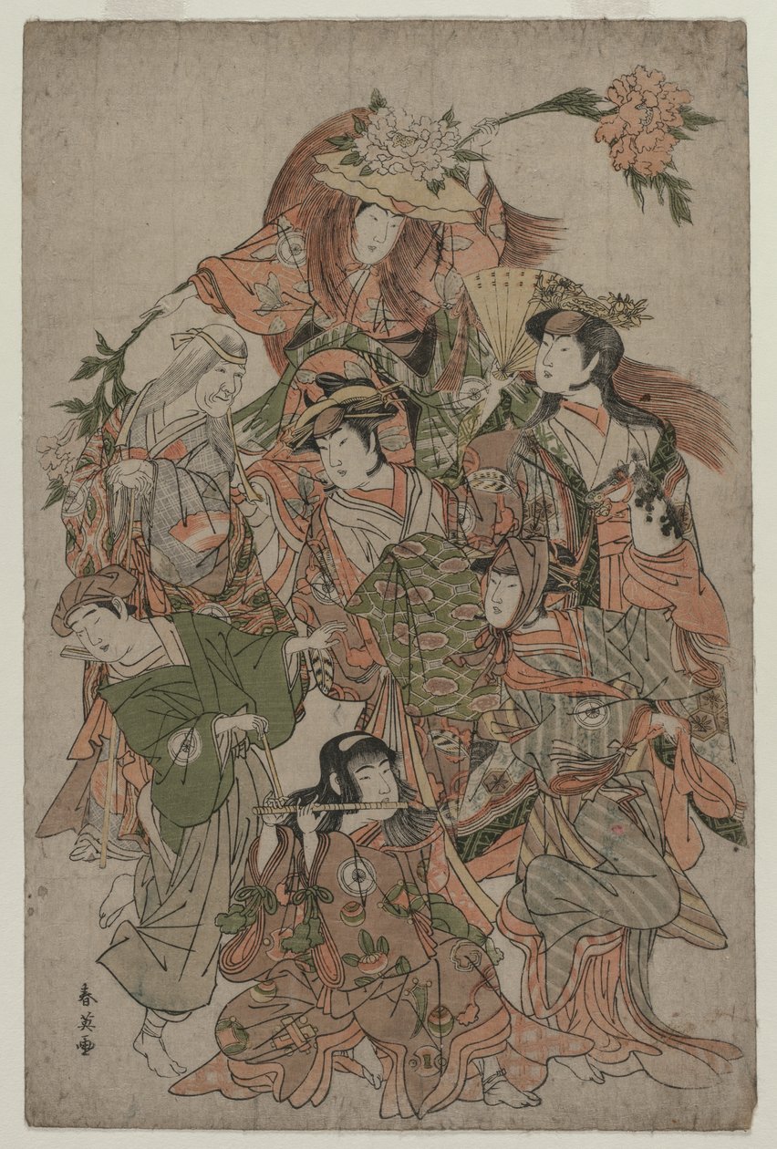 Iwai Hanshiro IV seitsemän muutoksen tanssissa, n. 1793 tai 1794. tekijältä Katsukawa Shunei