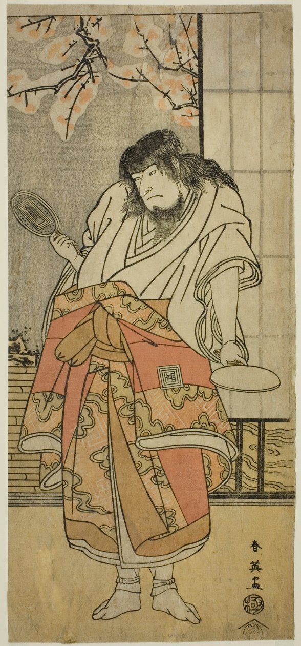 Näyttelijä Ichikawa Komazo II munkki Shunkanina näytelmässä "Shunkan Shima Monogatari", joka esitettiin Kawarazakin teatterissa yhdeksännessä kuussa vuonna 1791. tekijältä Katsukawa Shun