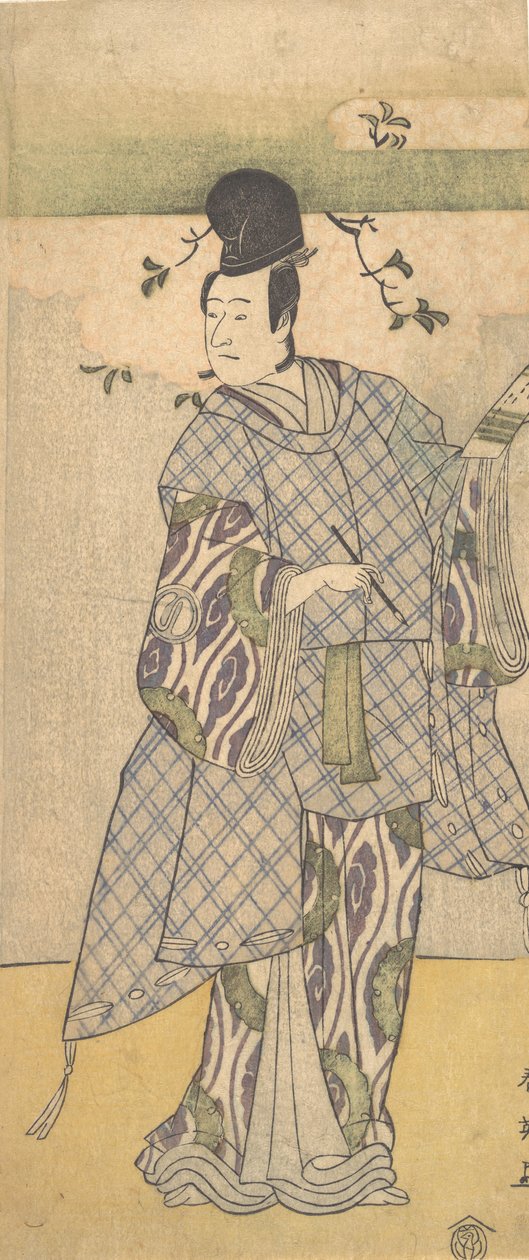 Näyttelijä Sawamura Sojuro III runoutta kirjoittavana aatelisena, 1782. tekijältä Katsukawa Shun