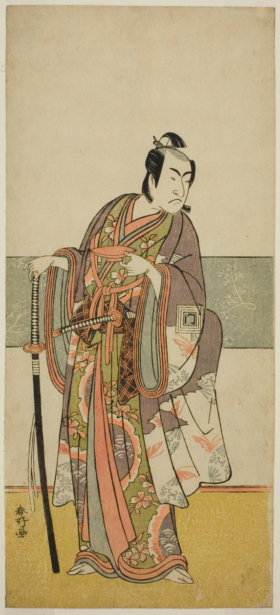 Näyttelijä Ichikawa Monnosuke II tuntemattomassa roolissa. tekijältä Katsukawa Shunkо̄