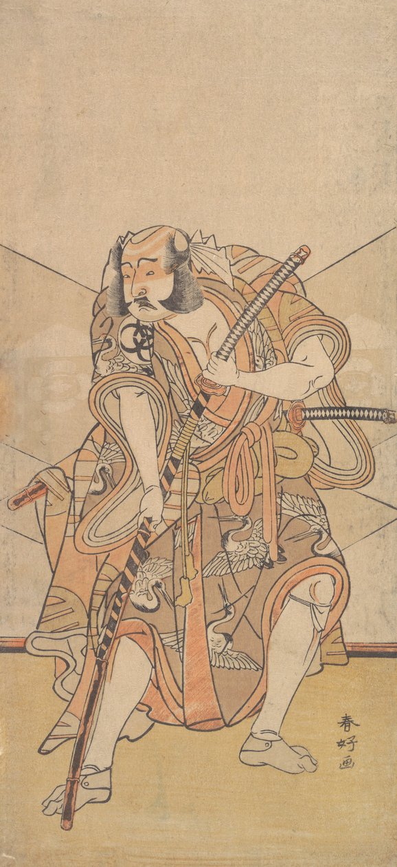 Bändi Secretly Doctor Tero F. Asahina no Saburo, Draama Tuo jättiläinen Wisterian kokovartalopeili, 1776. tekijältä Katsukawa Shunko