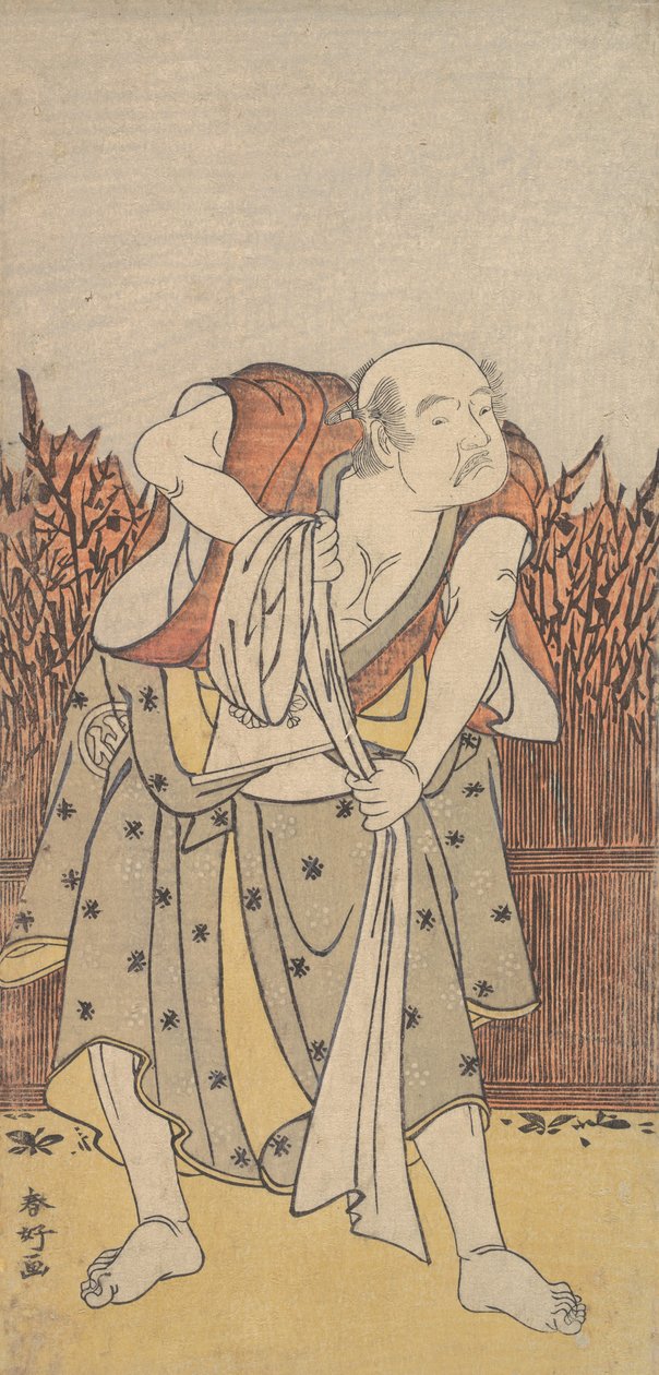 Toinen Nakamura Sukegoro vanhana miehenä, n. 1788. tekijältä Katsukawa Shunko