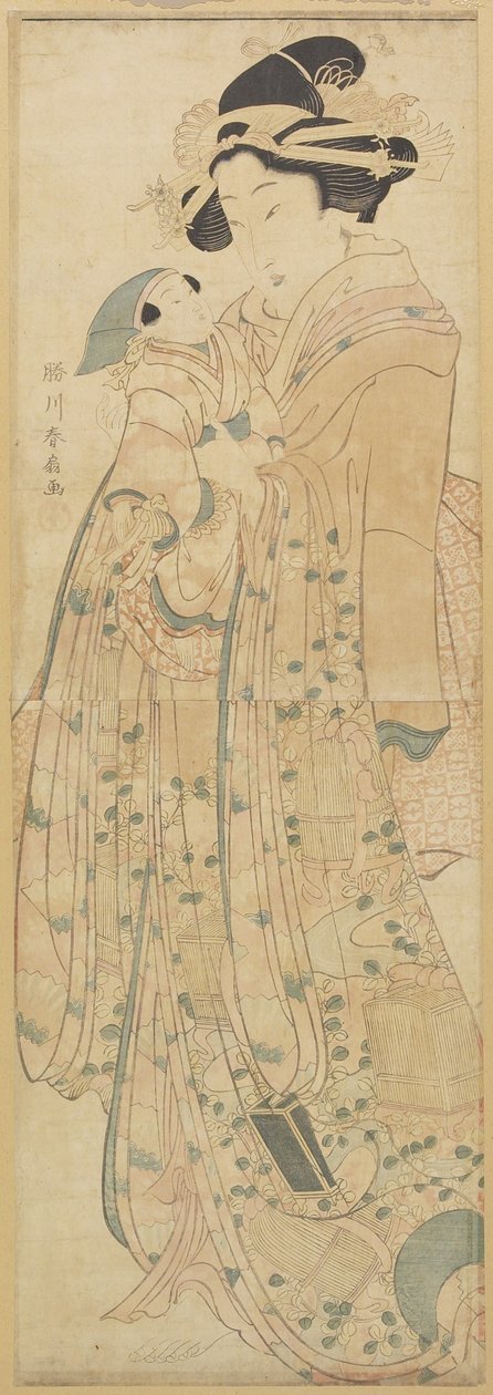 (Woman Holding a Doll), 1700-luvun loppu - 1800-luvun alku tekijältä Katsukawa Shunsen