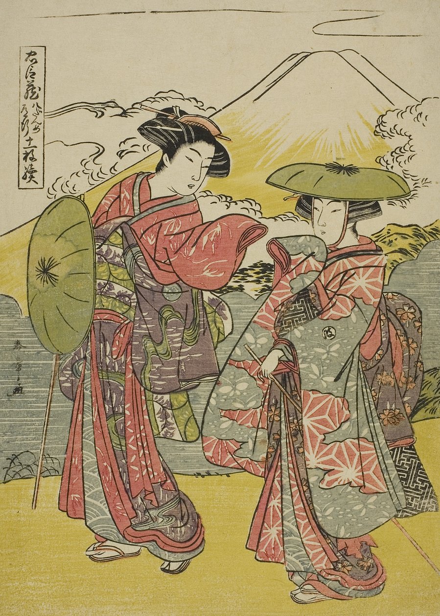 Kahdeksas näytös: Morsiusmatka näytelmästä Chushingura (Treasury of Loyal Retainers), n. 1779–1780 (värillinen puupalikkaprintti; chuban) tekijältä Katsukawa Shunsho