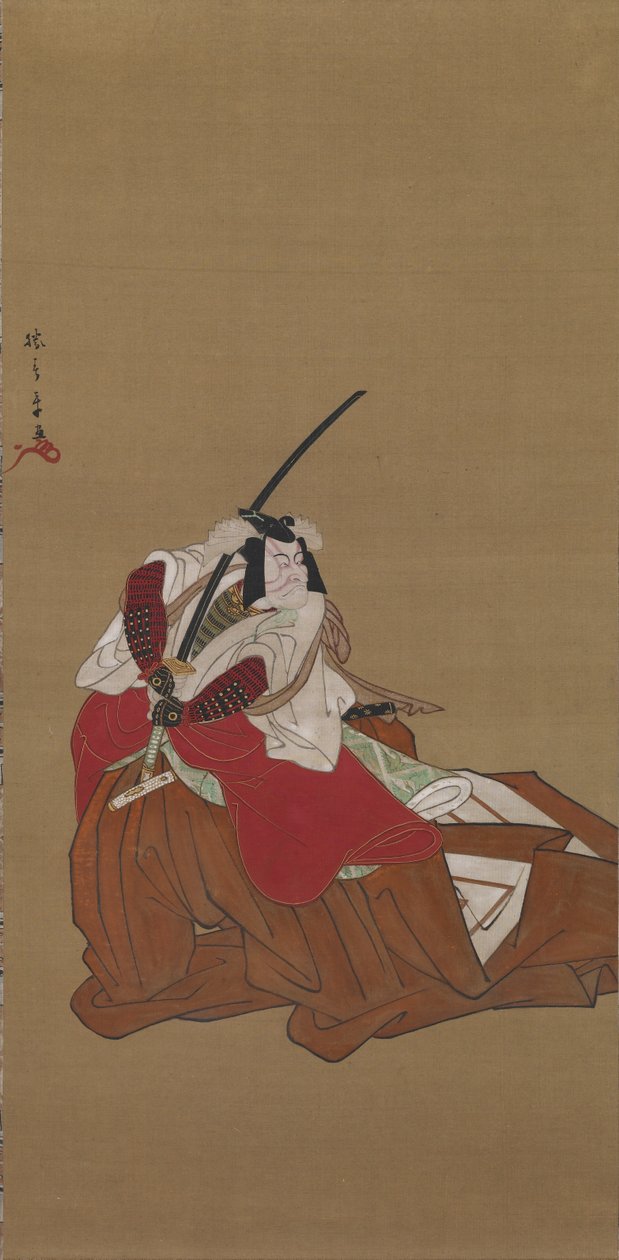 Nikuhitsu Ukiyoe: Ichikawa danjuro_ V jonkin aikaa, n. 1778 tekijältä Katsukawa Shunsho