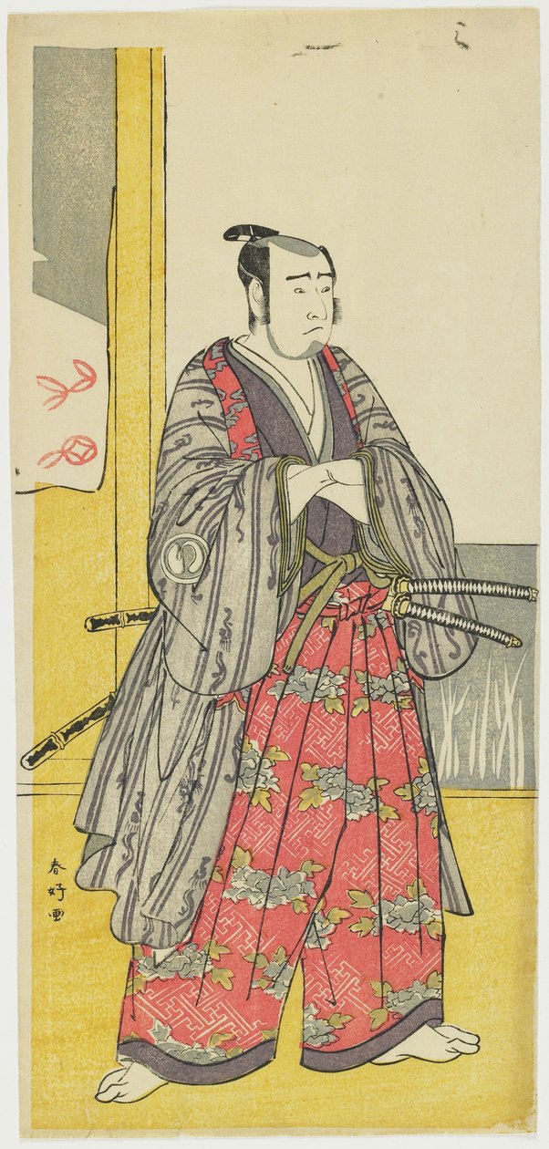 Sawamura So_ju_ro_ III hahmona Yazama Ju_taro_, c. 1789 tekijältä Katsukawa Shunsho