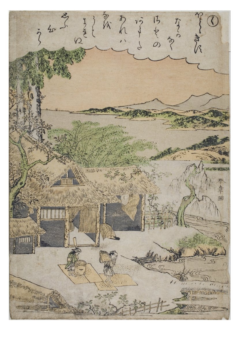 Tavu - Ku sarjasta Tales of Ise muodikkailla brokadiprinteillä, n. 1770-1773 (puupalikka paperilla) tekijältä Katsukawa Shunsho