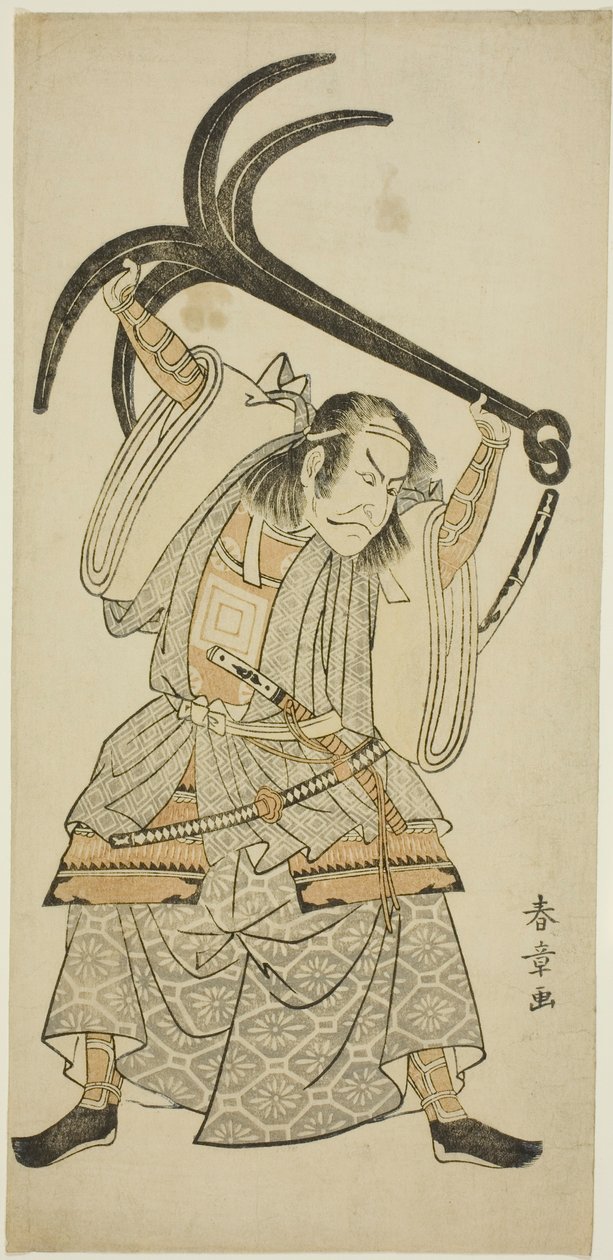 The Actor Ichikawa Danjuro IV as Taira no Tomomori disguised as Tokaiya Gimpei in the scene “Tomomori with the Anchor (Ikari Tomomori)” in the play “Yoshitsune’s Thousand Cherry Trees (Yoshitsune Sembon-zakura)” tekijältä Katsukawa Shunsho