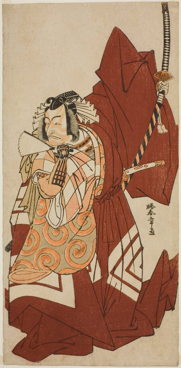 Näyttelijä Ichikawa Danjuro V Hannya no Goron roolissa näytelmässä Sugata no Hana Yuki no Kuronushi, esitys Nakamura-teatterissa yhdestoista kuukaudessa, 1776 tekijältä Katsukawa Shunsho
