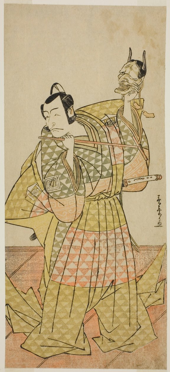 Team Ichikawa Dan Juro V Kudo Yusuke Jäsen Te Pay Kokouspaikka Pehmentävä Soga, Perfor Med Te Nakamura Te Member Te First Gate, 1778 tekijältä Katsukawa Shunsho