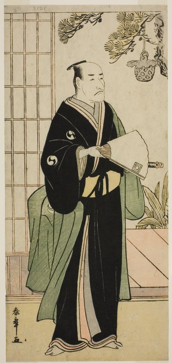 Näyttelijä Ichikawa Danjuro V Oboshi Yuranosukena näytelmässä Kanadehon Chushingura, esitettiin Nakamura-teatterissa viidennessä kuussa, 1783 tekijältä Katsukawa Shunsho